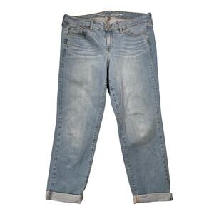 Torrid Jeans Womens 14 Perfect Boyfriend Ankle Vintage Stretch Cuffed Light Wash